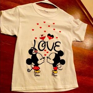 Minnie and Mickey shirt large kids